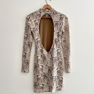Pins & Needles Open-back Mockneck Lace Dress